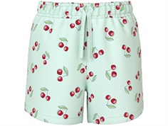 Name It shorts aqua glass with cherry print